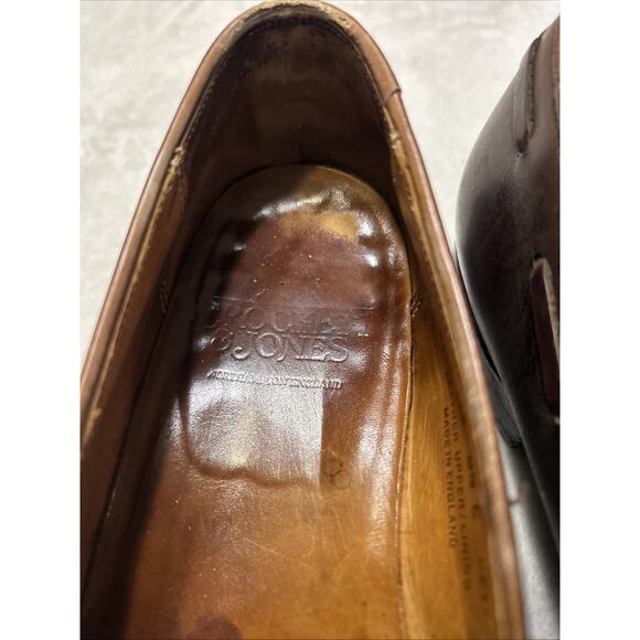 Crockett Jones Men’s Shoes Size 8.5 E Brown Cavendish Leather Tassel Loafers - Picture 7 of 9